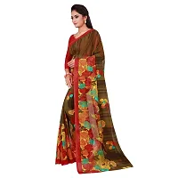 SAADHVI Womens Georgette Printed Combo Saree With Unstithed Blouse (Yellow & Brown) (GEO_09_GEO_51)-thumb3