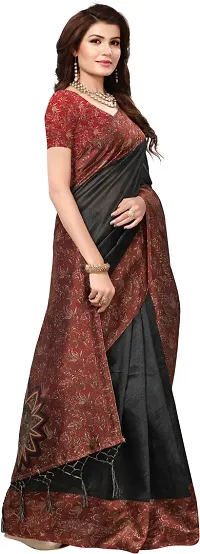 Beautiful Art Silk Saree with Blouse Piece-thumb1