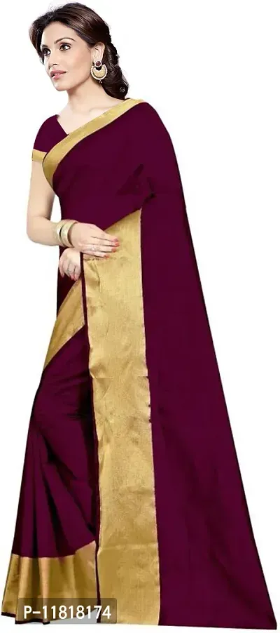 Beautiful Cotton Silk Saree with Blouse Piece-thumb2