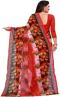 Beautiful Red Georgette Saree with Blouse piece-thumb2