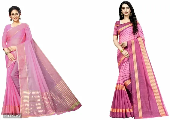 Beautiful Multicoloured Art Silk Saree with Blouse piece Pack Of 2