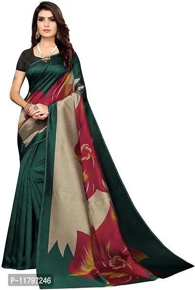 Beautiful Multicoloured Art Silk Saree with Blouse piece-thumb0