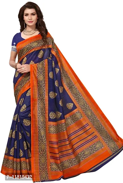 Beautiful Art Silk Saree with Blouse Piece-thumb0