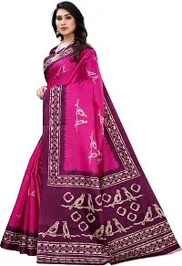 Beautiful Pink Art Silk Saree with Blouse piece-thumb1