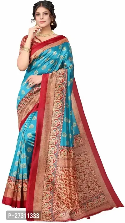 Fancy Art Silk Saree With Blouse Piece For Women-thumb0