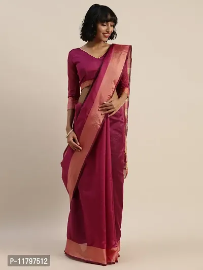 Beautiful Purple Art Silk Saree with Blouse piece