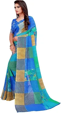 Fancy Georgette Saree With Blouse Piece For Women-thumb1