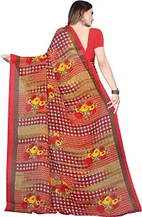 Beautiful Red Georgette Saree with Blouse piece-thumb2