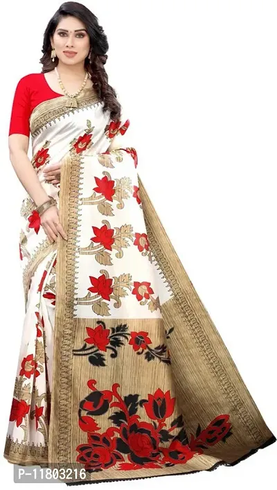 Beautiful Art Silk Saree with Blouse Piece-thumb0