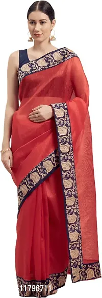 Beautiful Red Velvet Saree with Blouse piece-thumb0