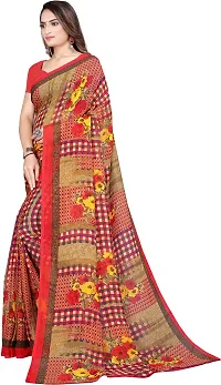 Beautiful Red Georgette Saree with Blouse piece-thumb1