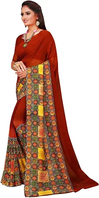 Beautiful Multicoloured Georgette Saree with Blouse piece-thumb1