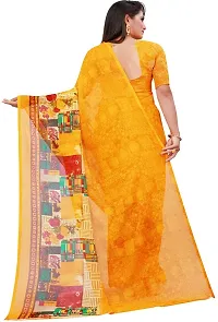 Beautiful Yellow Georgette Saree with Blouse piece-thumb2