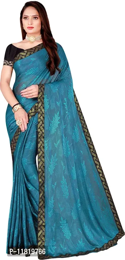 Beautiful Lycra Saree with Blouse Piece-thumb0