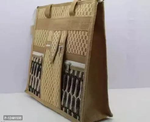 Stylish Khaki Jute Handbags For Women