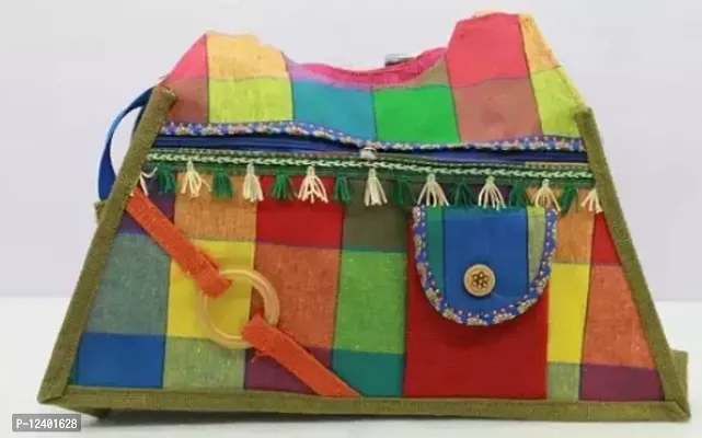 Stylish Multicoloured Jute Handbags For Women