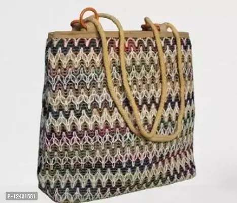 Stylish Multicoloured Jute Handbags For Women
