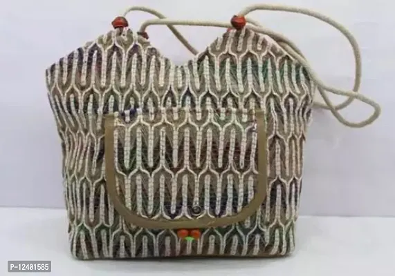 Stylish Khaki Jute Handbags For Women