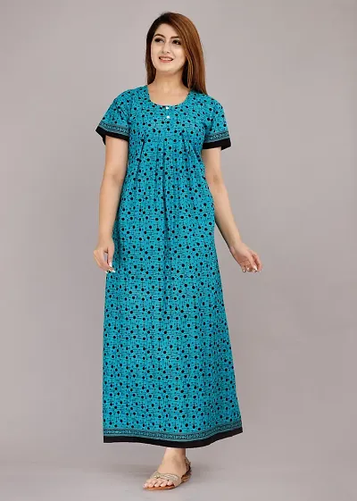 Cotton Printed Nighty/Night Gown