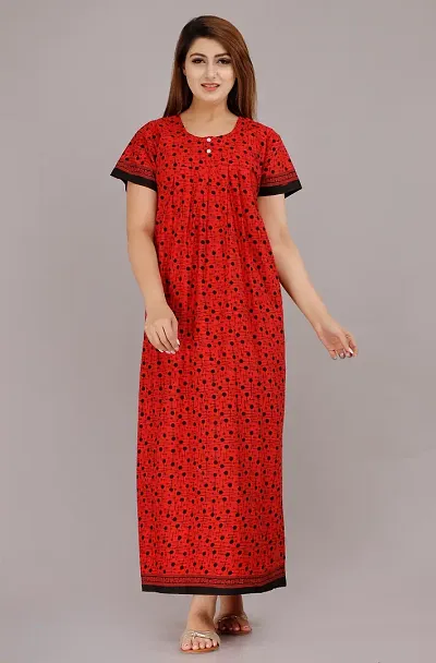 Cotton Printed Night Gowns For Women