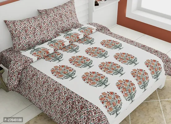 Yuvaan pure cotton bedsheet with 2 pillow covers-thumb0