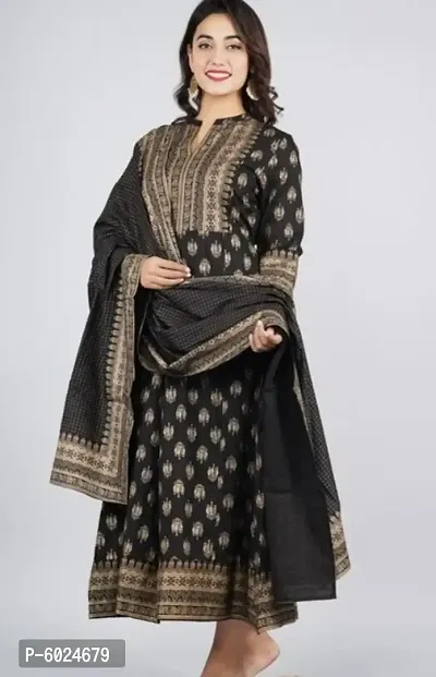 Trendy Beautiful Rayon Stitched Ethnic Gown with Dupatta-thumb0