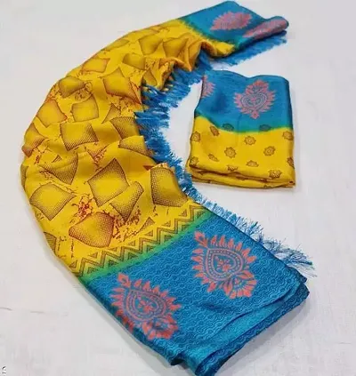 Brasso Floral Sarees With Blouse Piece