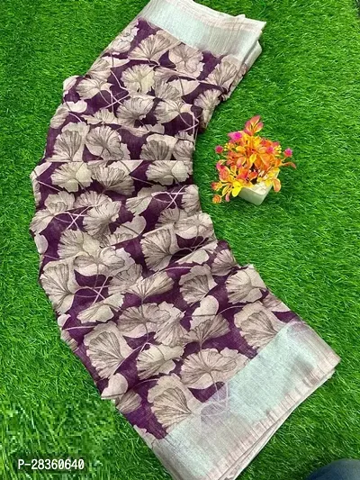 Stylish Cotton Magenta Printed Saree with Blouse piece