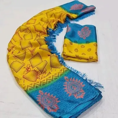 Brasso Floral Sarees With Blouse Piece