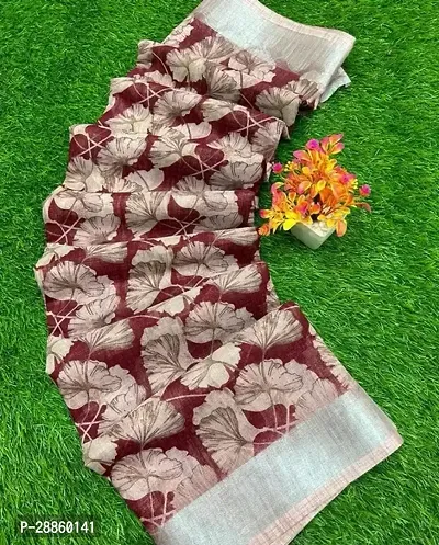 FASHION Womens Designer Cotton Floral Prints Saree with Blouse Piece PACK OF 1-thumb0