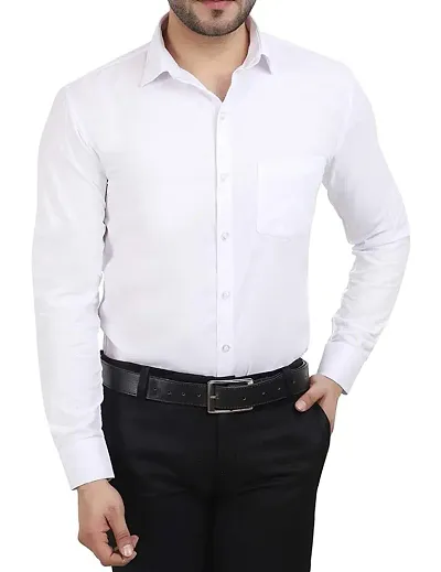 Stylish Blend Solid Long Sleeves Formal Shirts For Men