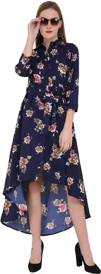 Stylish Crepe Printed Dress For Women-thumb1