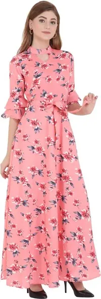 Stylish Crepe Printed Dress For Women-thumb2