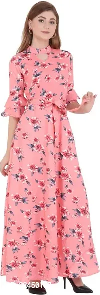 Stylish Crepe Printed Dress For Women-thumb3