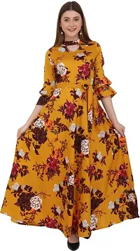 Stylish Crepe Printed Dress For Women-thumb1