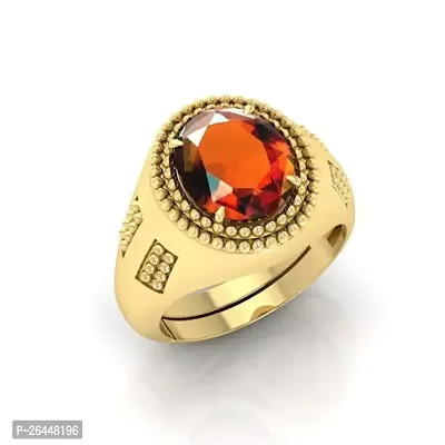 Alluring Orange Brass Artificial Stone Artificial Stone Rings For Men-thumb0