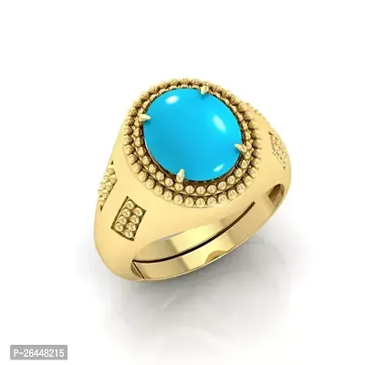 Alluring Turquoise Brass Artificial Stone Artificial Stone Rings For Men