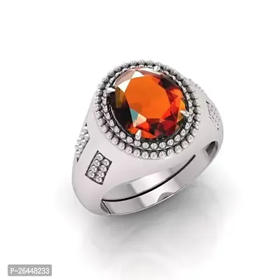 Alluring Orange Brass Artificial Stone Artificial Stone Rings For Men