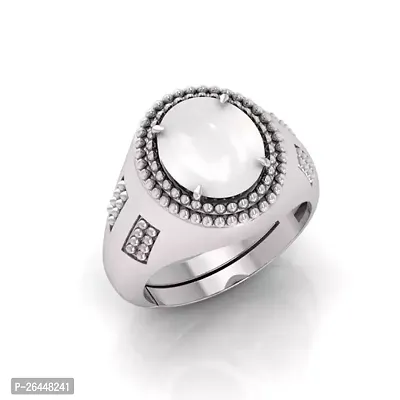 Alluring White Brass Artificial Stone Artificial Stone Rings For Men-thumb0