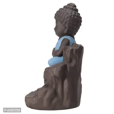 Premium Decora Resin Buddha Backflow Smoke Fountain With Scented Cone Incense, Standard (Blue Buddha)-thumb4
