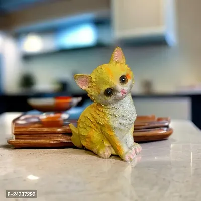 Premium Cute Cartoon Cat For Living Room, Home And Office Decoration (Plant Not Included) (Yellow)-thumb0