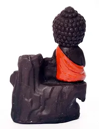 Premium Decora Resin Buddha Backflow Smoke Fountain With Scented Cone Incense, Standard(Red Buddha)-thumb3