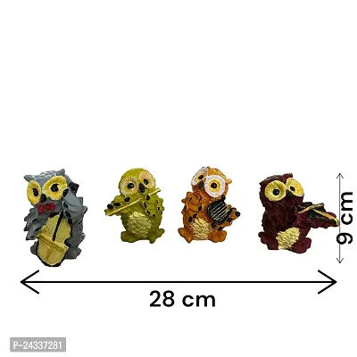 Premium Cute Owl Musician Family Figurine Set Of 4 Pcs For Indoor For Living Room, Home And Office Decoration-thumb4