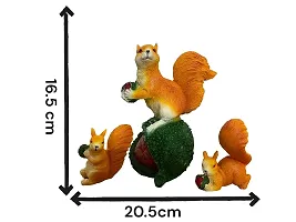 Premium Handmade Resin 3 Squirrel Sculpture Set Realistic Animal Model Statue Home, Garden Lawn, Party Decor Ornaments(Squirrel Family)-thumb1