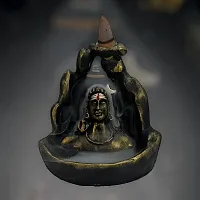 God Shiva Shivling, Adiyogi Statue With 20 Pcs Smoke Fountain For Pooja And Gift,Decore Items For Home And Office, (Shivling), Engineered Wood (Golden)-thumb1