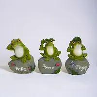 Premium 3 Packs Garden Decor Frog Statue Sets Outdoor Patio Decorations Art Figurines(Hope Fog)-thumb2