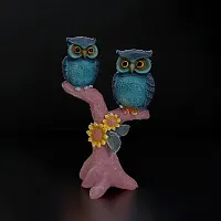 Premium Owl Sitting On Tree Branch Figurine Showpiece Statue For Living Room Bedroom Office(Two Owl Tree)-thumb1