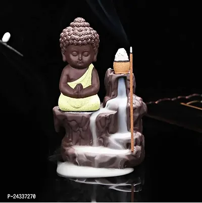 Premium Decora Resin Buddha Backflow Smoke Fountain With Scented Cone Incense, Standard-thumb3