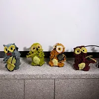 Premium Cute Owl Musician Family Figurine Set Of 4 Pcs For Indoor For Living Room, Home And Office Decoration-thumb1