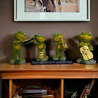 Premium Musician Frog Statue Decorative Showpiece Animal Frog For Home Office Hotel Room D�Cor (Green)-thumb3